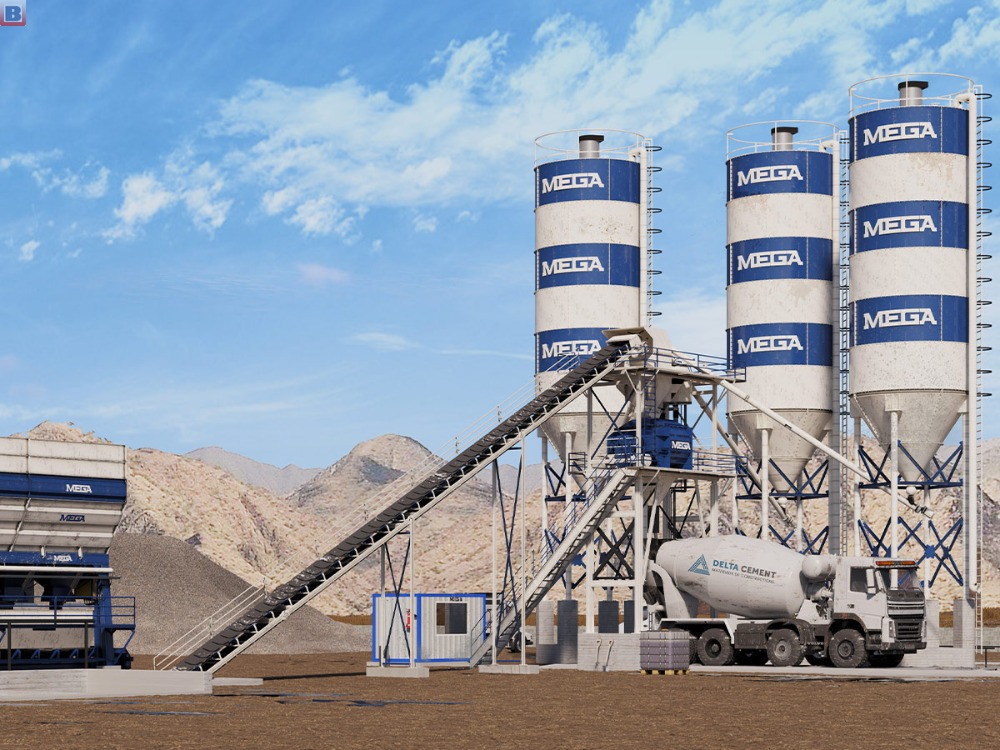 CONCRETE BATCHING PLANT 90 m3 - TWINSHAFT MIXER (ITALIAN) - CA